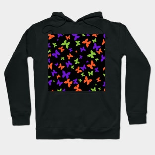 Halloween Butterflies Green Orange Purple Black Hoodie